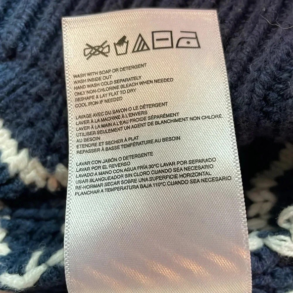 Roxy blue and white v-veck chevron sweater size large - Picture 7 of 8